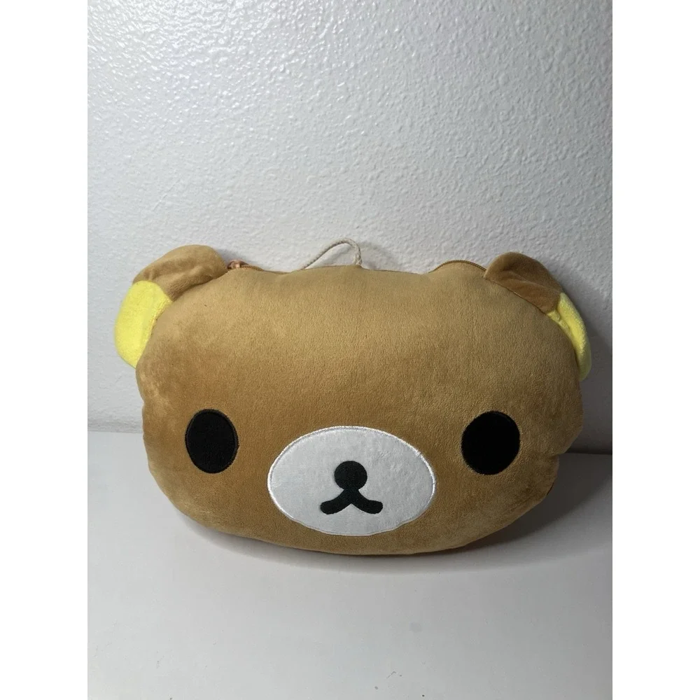 Rare Rilakkuma Bear Large Pillow + Blanket Combo‎ Japan Import Collectors Item